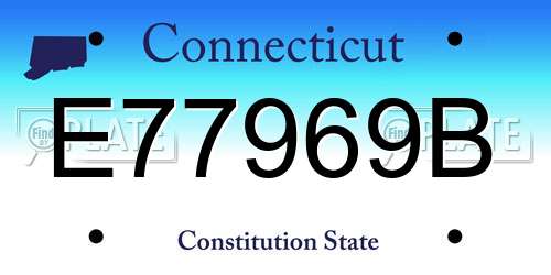 E77969B Connecticut License Plate