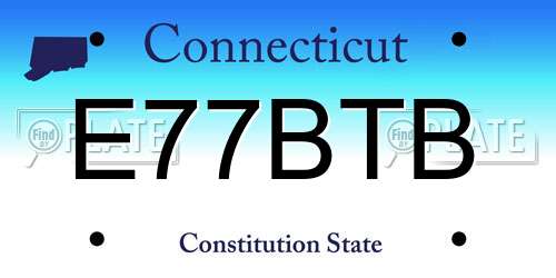 E77BTB Connecticut License Plate