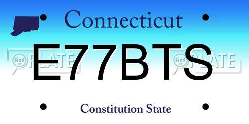 E77BTS Connecticut License Plate