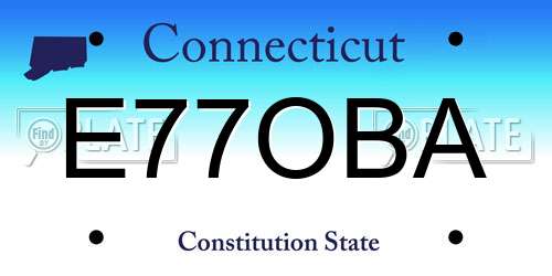 E77OBA Connecticut License Plate