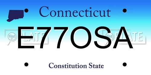 E77OSA Connecticut License Plate