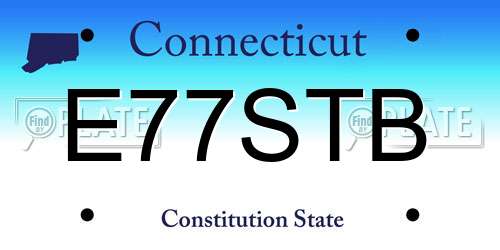 E77STB Connecticut License Plate