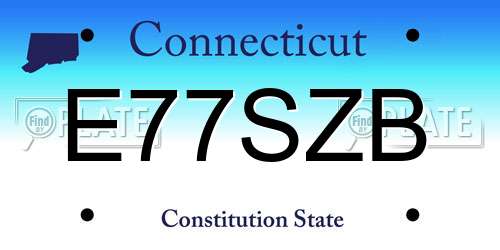 E77SZB Connecticut License Plate