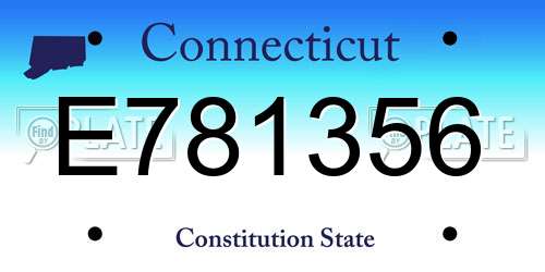 E781356 Connecticut License Plate