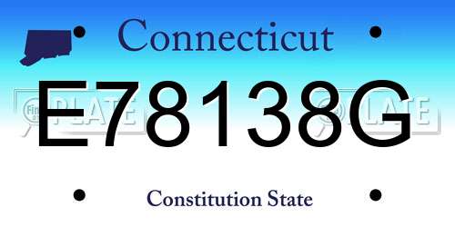 E78138G Connecticut License Plate