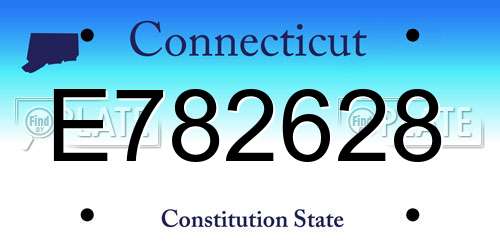 E782628 Connecticut License Plate