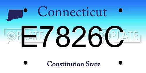 E7826C Connecticut License Plate