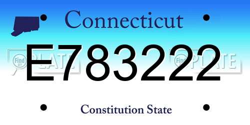 E783222 Connecticut License Plate