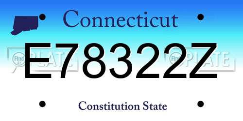 E78322Z Connecticut License Plate