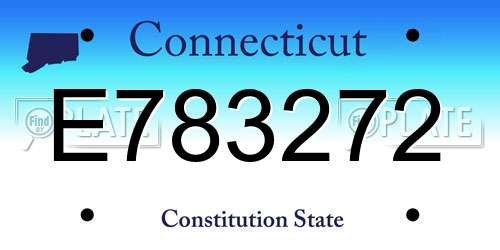 E783272 Connecticut License Plate