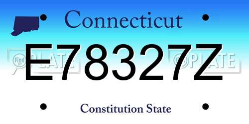 E78327Z Connecticut License Plate