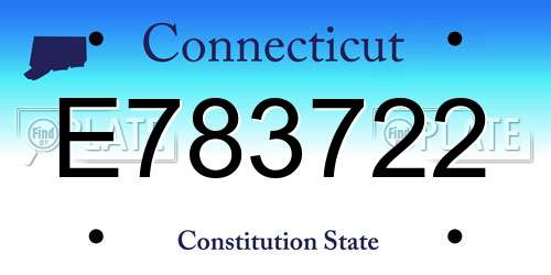 E783722 Connecticut License Plate