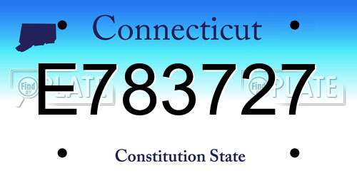 E783727 Connecticut License Plate