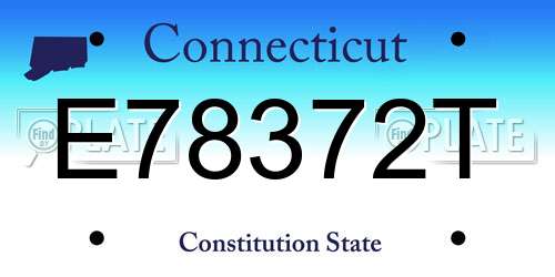E78372T Connecticut License Plate