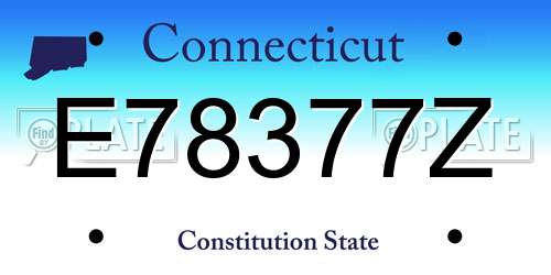 E78377Z Connecticut License Plate