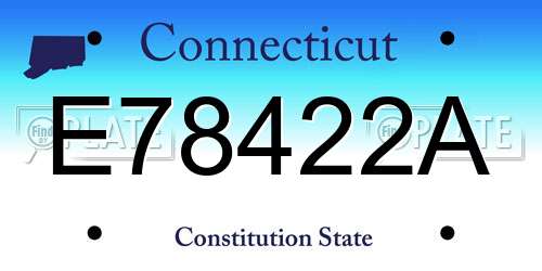 E78422A Connecticut License Plate