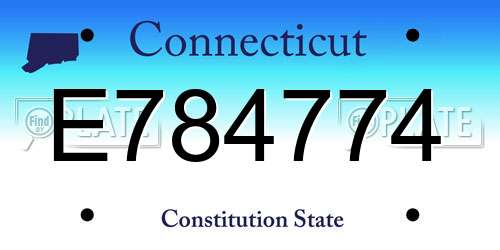 E784774 Connecticut License Plate