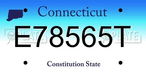 E78565T Connecticut License Plate
