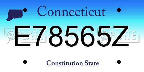 E78565Z Connecticut License Plate