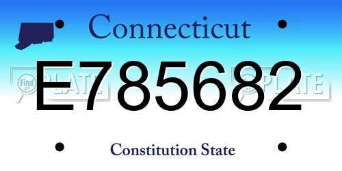 E785682 Connecticut License Plate