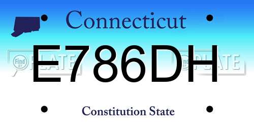 E786DH Connecticut License Plate