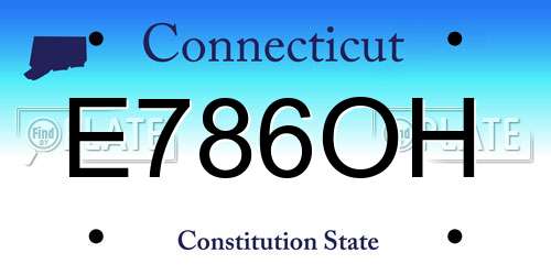 E786OH Connecticut License Plate
