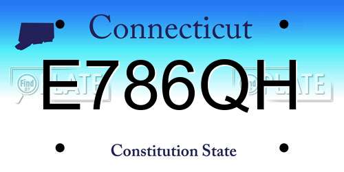 E786QH Connecticut License Plate