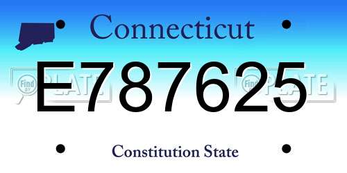 E787625 Connecticut License Plate