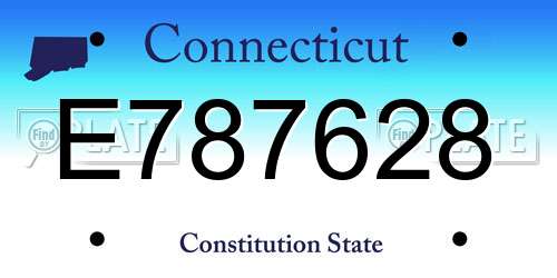 E787628 Connecticut License Plate