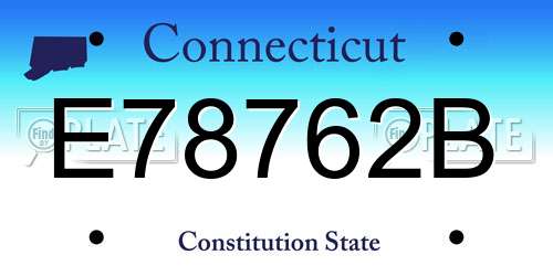 E78762B Connecticut License Plate