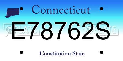 E78762S Connecticut License Plate