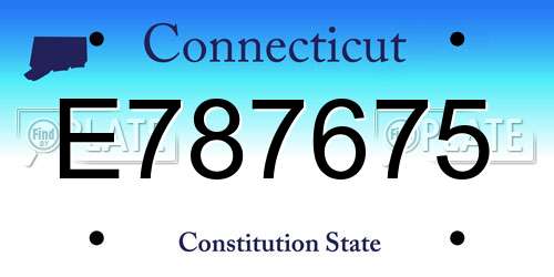 E787675 Connecticut License Plate
