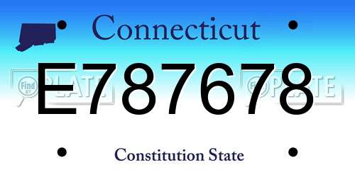 E787678 Connecticut License Plate