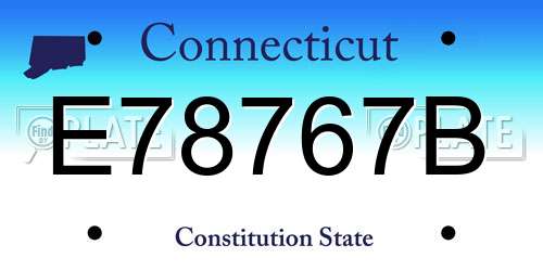 E78767B Connecticut License Plate