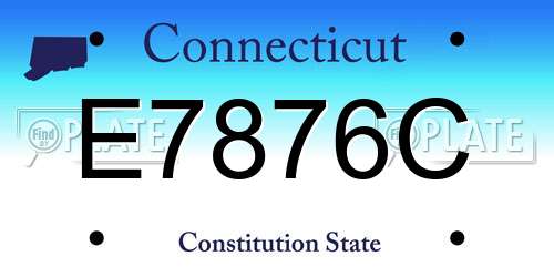 E7876C Connecticut License Plate
