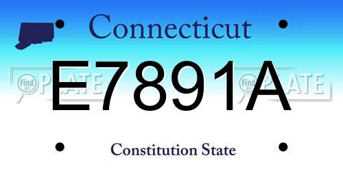 E7891A Connecticut License Plate
