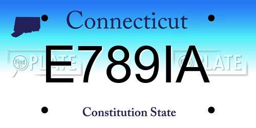 E789IA Connecticut License Plate