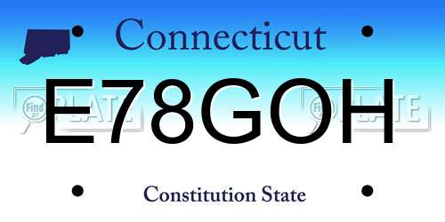 E78GOH Connecticut License Plate