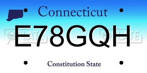 E78GQH Connecticut License Plate