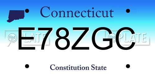 E78ZGC Connecticut License Plate