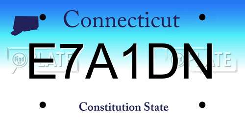 E7A1DN Connecticut License Plate