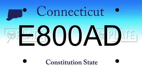 E800AD Connecticut License Plate