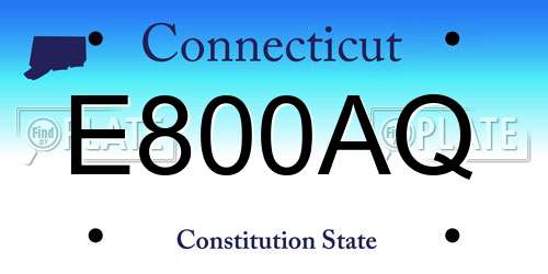 E800AQ Connecticut License Plate