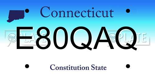 E80QAQ Connecticut License Plate
