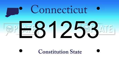 E81253 Connecticut License Plate