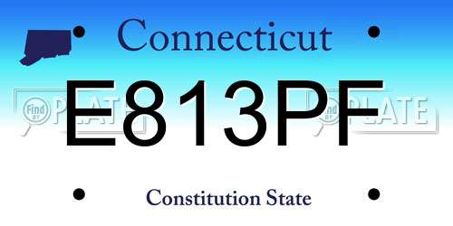 E813PF Connecticut License Plate