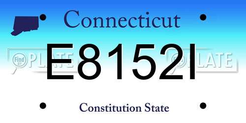 E8152I Connecticut License Plate