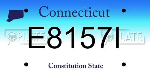E8157I Connecticut License Plate