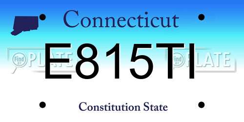 E815TI Connecticut License Plate