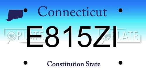 E815ZI Connecticut License Plate